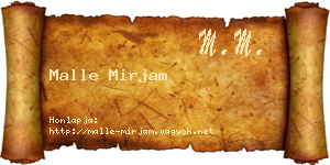 Malle Mirjam névjegykártya